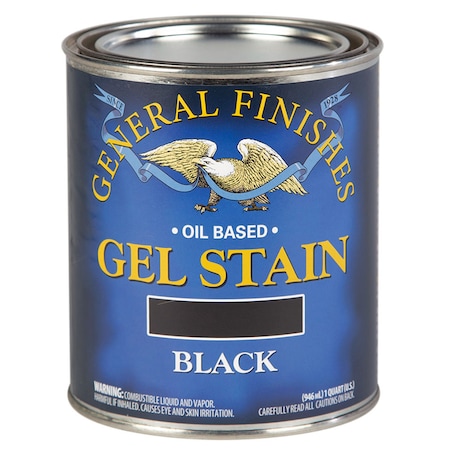 General Finishes 1 Qt Black Gel Stain Oil-Based Heavy Bodied Stain BLQ